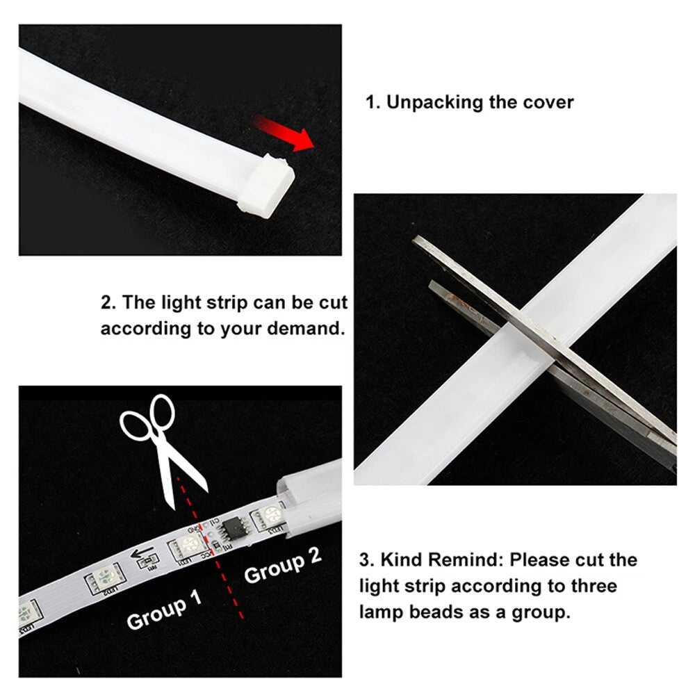 180cm 12V Waterproof LED Daytime Running Light Strip – Flexible DRL for Car, Truck & SUV