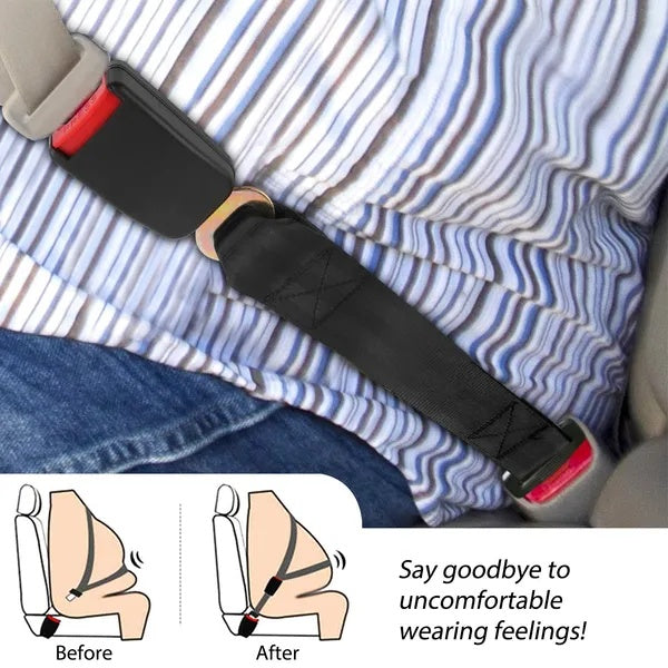 2-Pack Car Seat Belt Extender – 14.37" Safety Belt Buckle Tongue Webbing Extension